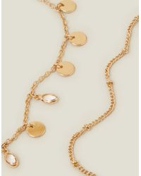 Accessorize - Women's Gold 2-pack Station Charm Anklets - Lyst