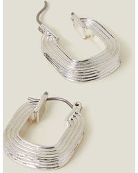 Accessorize - Gold Square Hoop Earrings - Lyst