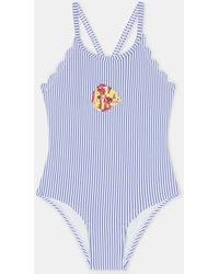 Accessorize - Fish Embroidered Stripe Swimsuit - Lyst