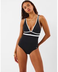 Accessorize - Upf50+ Contrast Plunge Shaping Swimsuit - Lyst