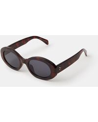 Accessorize - Chunky Tort Oval Sunglasses - Lyst