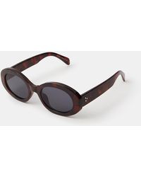 Accessorize - Chunky Tort Oval Sunglasses - Lyst