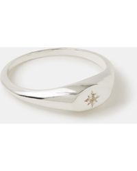 Accessorize - Sterling Star Signet Ring - Lyst
