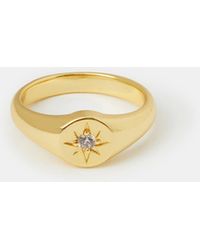 Accessorize - 14Ct-Plated Star Signet Ring - Lyst