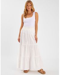 Accessorize - Floral Embroidered Tiered Maxi Skirt - Lyst