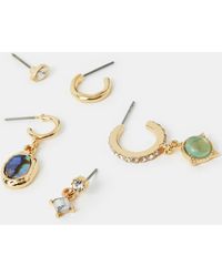 Accessorize - 5-Pack Jewel Stud & Hoop Earrings - Lyst