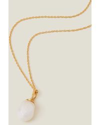 Accessorize - Women's 14ct Gold-plated Long Pearl Pendant Necklace - Lyst