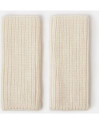 Accessorize - Ribbed Cut Off Gloves Natural - Lyst