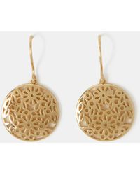 Accessorize - 14Ct-Plated Round Filigree Drop Earrings - Lyst