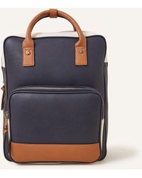 Accessorize - Navy Blue And Brown Colour Block Pocket Top Handle Backpack - Lyst