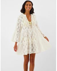 Accessorize - Cotton Floral Lace Beach Cover Up Dress - Lyst