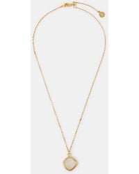 Accessorize - 14Ct-Plated Cloudy Quartz Pendant Necklace - Lyst