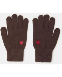 Accessorize - Heart Embroidered Touchscreen Gloves - Lyst