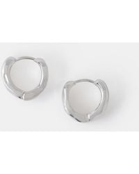 Accessorize - Sterling-Plated Molten Huggie Hoop Earrings - Lyst