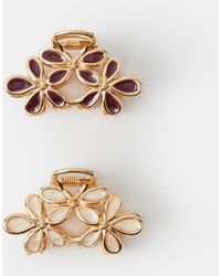 Accessorize - 2-Pack Floral Metal Claw Clips - Lyst