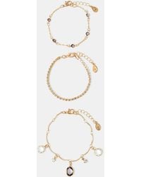 Accessorize - 3-Pack Mix Gemstone Chain Bracelets - Lyst