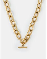 Accessorize - Stainless Steel Chunky T-Bar Necklace - Lyst