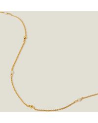 Accessorize - Women's 14ct Gold-plated Pearl Station Necklace - Lyst