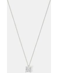 Accessorize - Sterling Princess Cut Pendant Necklace - Lyst