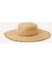 Accessorize - Women's Light Brown Raw Edge Boater Hat - Lyst