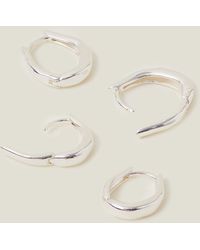Accessorize - Women's 2-pack Sterling Silver-plated Hoops - Lyst