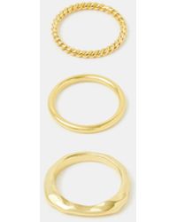 Accessorize - 3-Pack 14Ct-Plated Mixed Rings - Lyst
