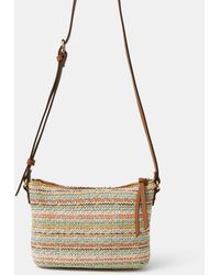 Accessorize - Stripe Raffia Crossbody Bag - Lyst