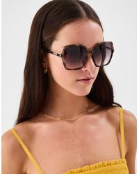 Accessorize - Oversized Tort Square Sunglasses - Lyst