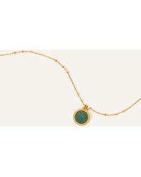 Accessorize - Women's 14ct Gold-plated Aventurine Slice Pendant Necklace - Lyst