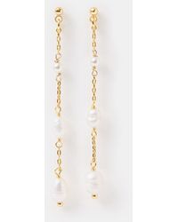 Accessorize - 14Ct-Plated Pearl Chain Drop Earrings - Lyst
