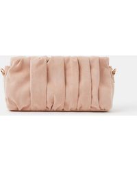 Accessorize - Ruched Faux Suede Clutch Bag - Lyst