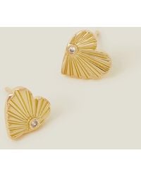 Accessorize - 14ct Gold-plated Ray Heart Stud Earrings - Lyst