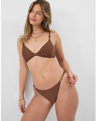 Accessorize - Twist Front Beaded Strap Bikini Top - Lyst