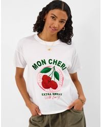 Accessorize - Cotton Cherry Slogan T-Shirt - Lyst