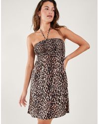Accessorize - Women's Black And Brown Leopard Print Bandeau Dress - Lyst
