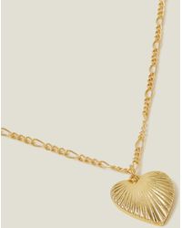 Accessorize - Women's Gold Heart Pendant Necklace - Lyst