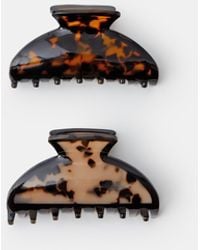 Accessorize - 2-Pack Oval Tort Claw Clips - Lyst