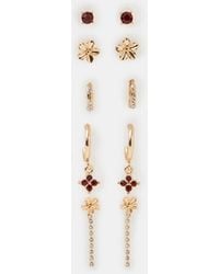Accessorize - 5-Pack Flower Stud & Hoop Earrings - Lyst