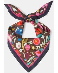 Accessorize - Floral Print Square Satin Scarf - Lyst
