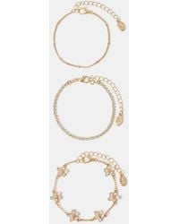 Accessorize - 3-Pack Flower Station Bracelets - Lyst