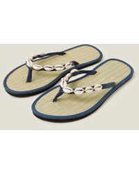 Accessorize - Women's Shell Seagrass Flip Flops Blue - Lyst