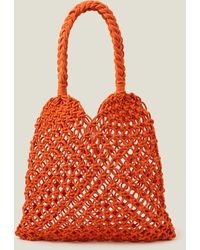 Accessorize - Open Weave Shopper Bag Orange - Lyst