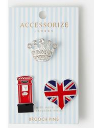 Accessorize - 3-Pack London Brooch Pins - Lyst