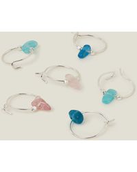 Accessorize - 3-pack Sterling Silver-plated Off Cut Hoops - Lyst
