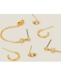 Accessorize - Women's 3-pack 14ct Gold-plated Earring Set - Lyst