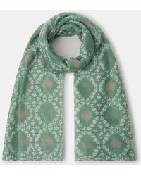 Accessorize - Lightweight Cross Stitch Heart Print Scarf - Lyst