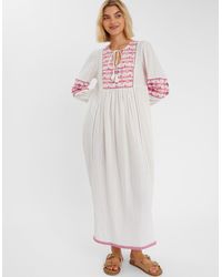 Accessorize - Embroidered Long Sleeve Maxi Dress - Lyst