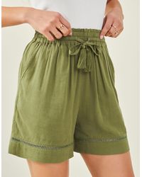 Accessorize - Longline Embroidered Shorts Green - Lyst