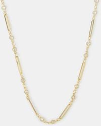 Accessorize - 14Ct-Plated Cubic Zirconia Paperclip Necklace - Lyst