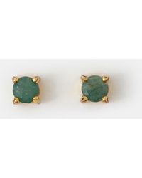 Accessorize - 14Ct-Plated Aventurine Stud Earrings - Lyst